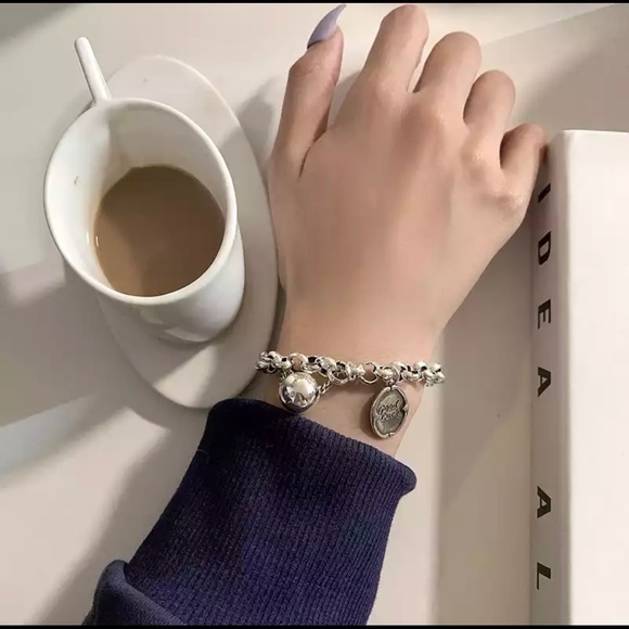 Sterling Silver Ball and Lucky Charm Bracelet. NWOT - Picture 4 of 11